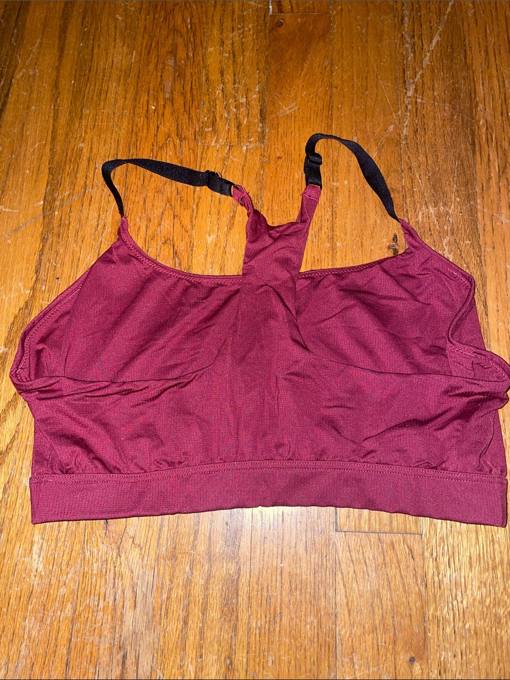 MeUndies Burgundy Wireless MoveMe Racerback Bralette with Black Straps - Picture 6 of 12